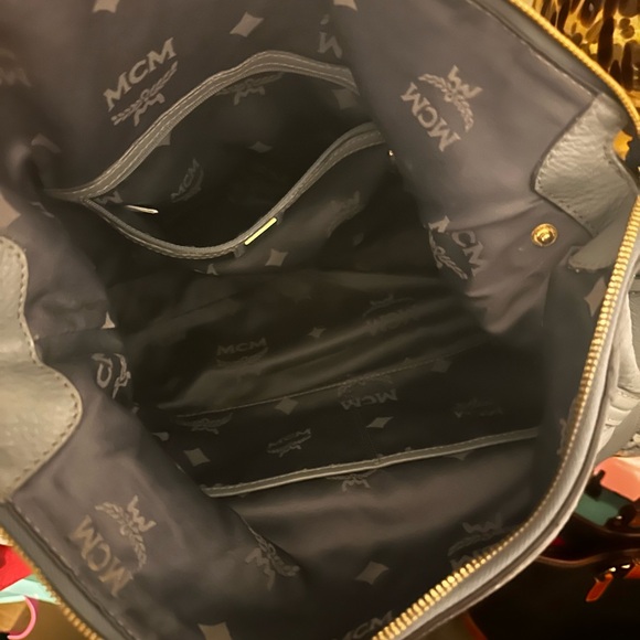 MCM Gray Leather Shoulder Bag - Picture 2 of 11